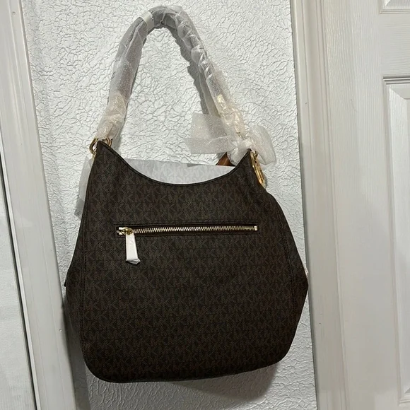 Michael Kors Large Chain Shoulder Tote “Lillie” Brown - Picture 4 of 8